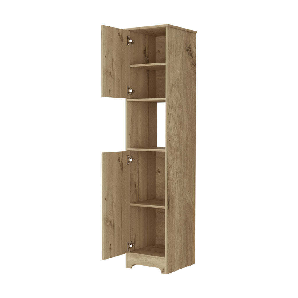 Charlotte Linen Cabinet, 2 Single Door Cabinet, Division, One Shelf