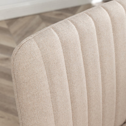 Ergonomic Beige Fabric Swivel Office Chair
