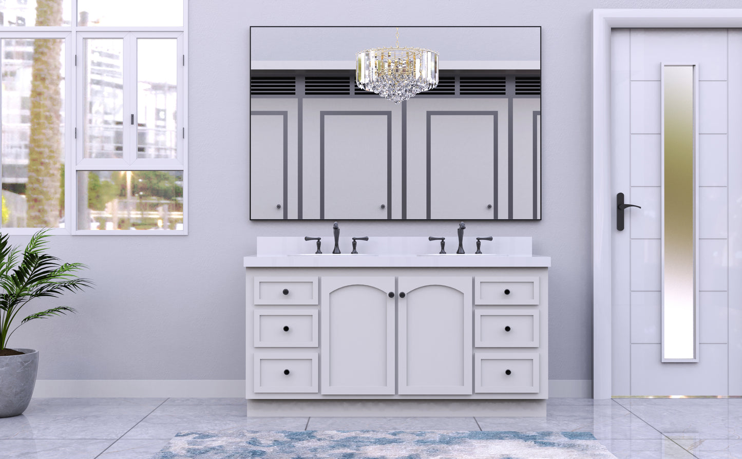 60"x36" Oversized Modern Rectangle Bathroom Mirror with Balck Frame Decorative Large Wall Mirrors for Bathroom Living Room Bedroom Vertical or Horizontal Wall Mounted mirror with Aluminum Frame