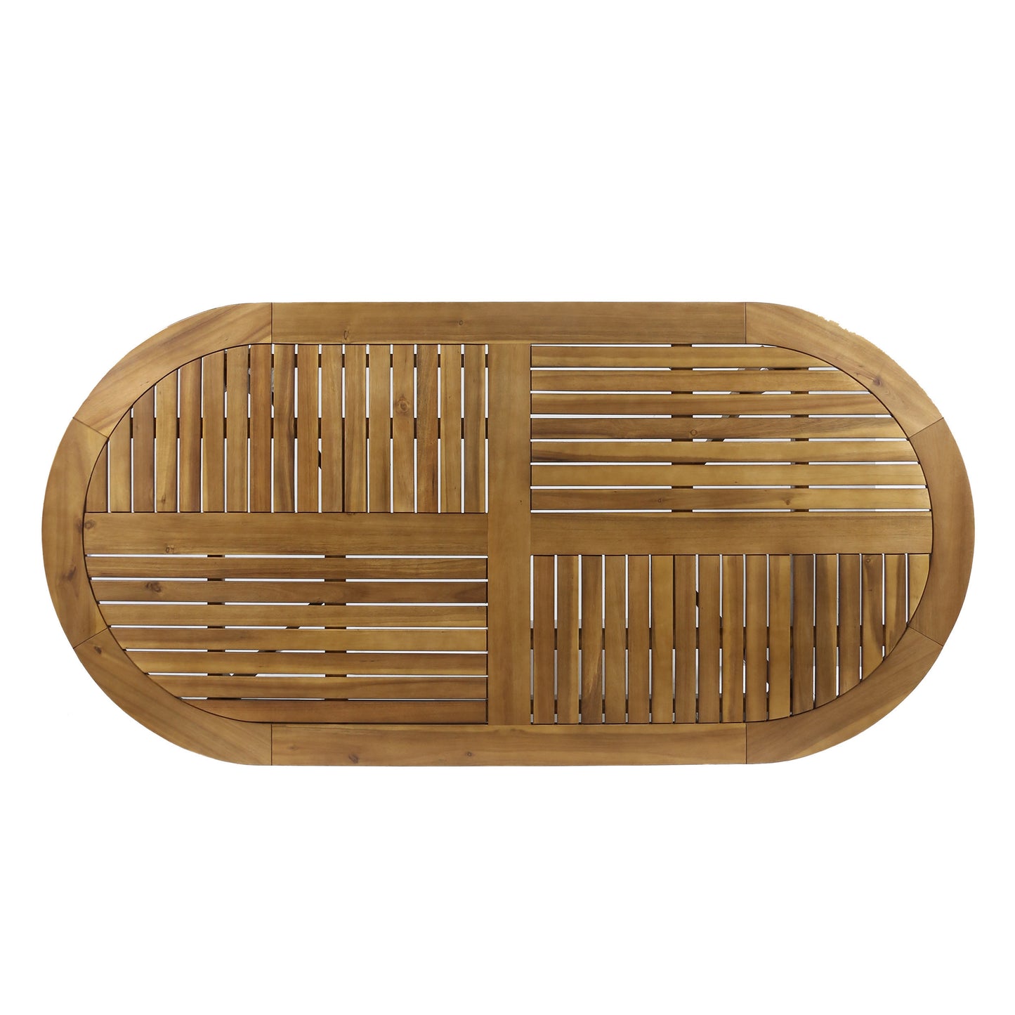 Acacia Wood 70in Outdoor Dining Table For Patio Teak Finish