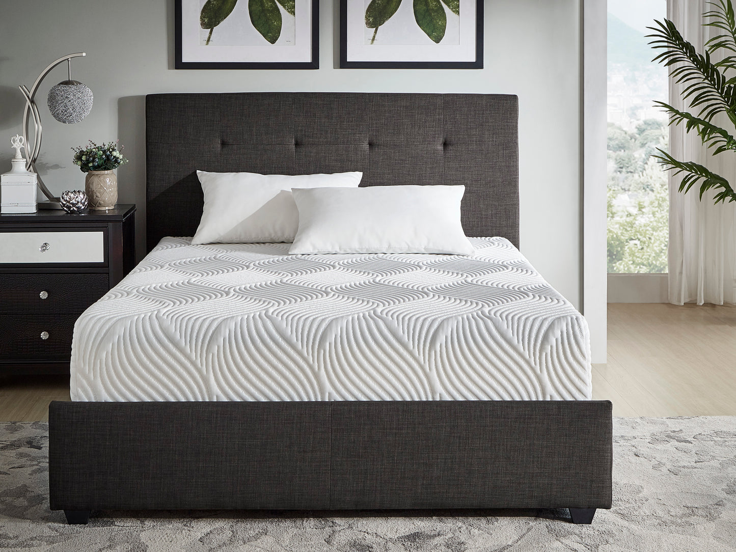 10-Inch Queen Gel-Infused Memory Foam Mattress - Firm, Breathable Tencel Cover, White, Mattress in a Box