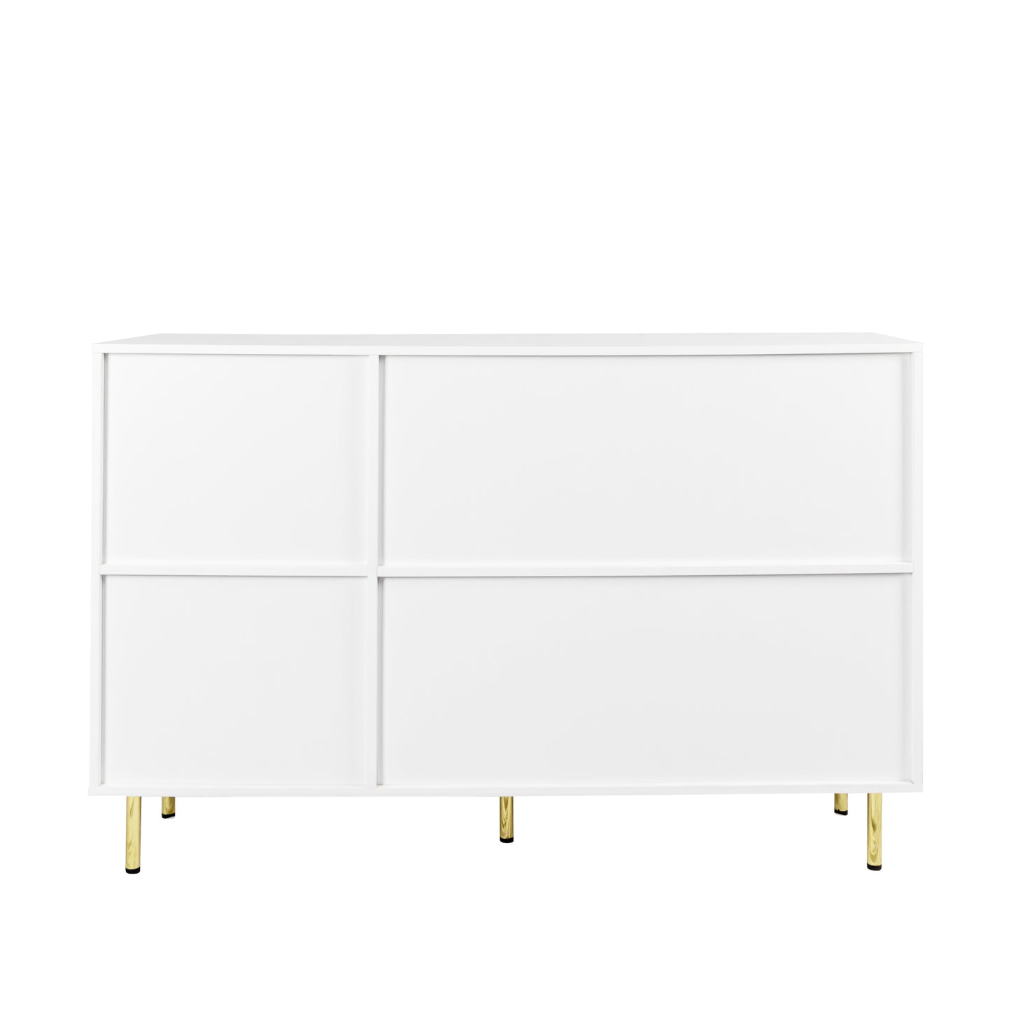 3-Door Large Storage Sideboard with Gold Handles for Kitchen, Dining Room and Living Room.55.12" W Accent White Buffet Cabinet, Coffee Bar Sideboard Cabinet with 3 doors (White)