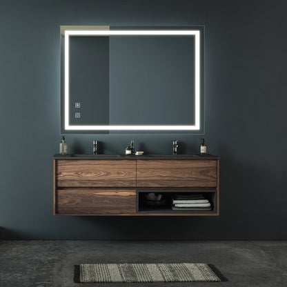 32"x24" High-Lumen Dimmable LED Vanity Mirror with Anti-Fog and Adjustable Color Temperature, Waterproof Design, Vertical & Horizontal Mounting