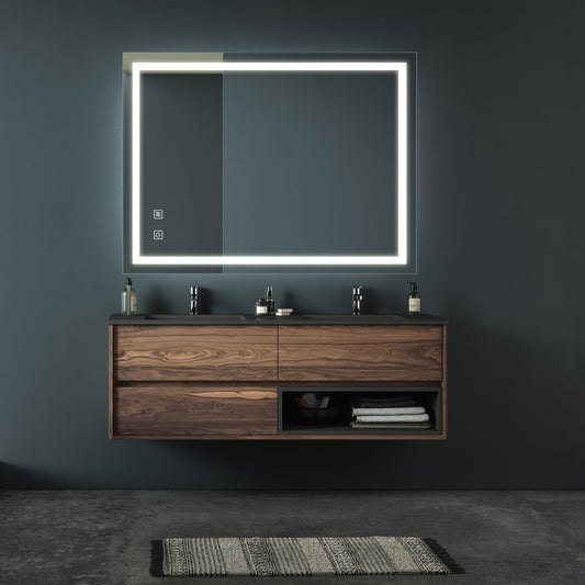 32"x24" High-Lumen Dimmable LED Vanity Mirror with Anti-Fog and Adjustable Color Temperature, Waterproof Design, Vertical & Horizontal Mounting