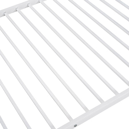 Stylish White Twin Over Twin Metal Bunk Bed for Space-Saving Solutions