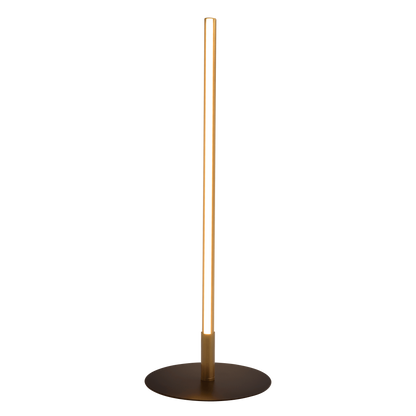 LED Table Lamp with On/Off Switch, 7-Inch Round Metal Base, 19-Inch Tall, Mid-Century Modern Lamp, Black
