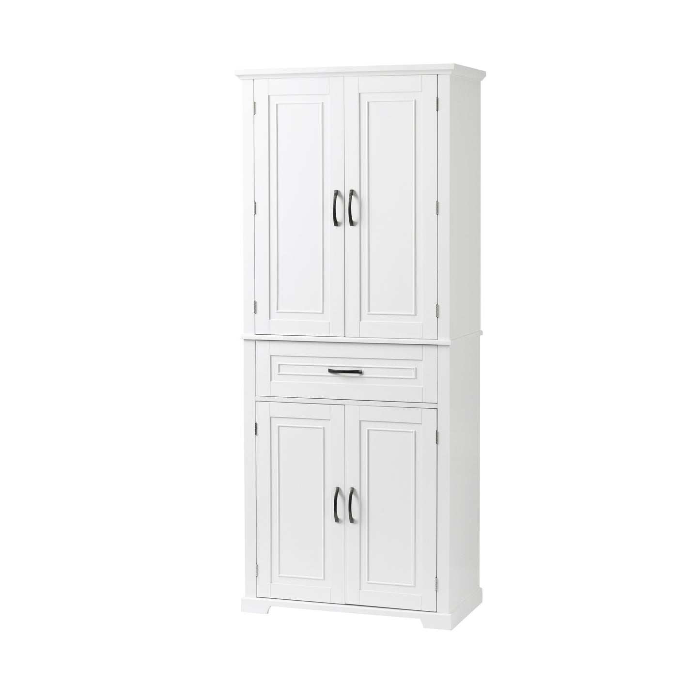 Tall White Bathroom Storage Cabinet with Adjustable Shelf and Drawer, Versatile Multi-Functional Organizer
