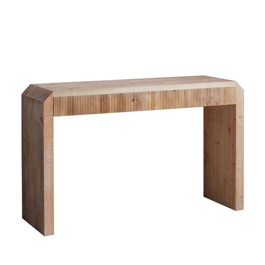 Rustic Modern Console Table with Drawer Storage - 51.8 W x 15 D x 31.5 H, MDF & Wood, Natural Finish