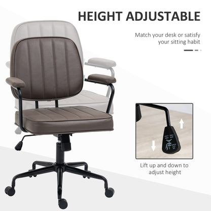 Vinsetto Ergonomic Microfiber Desk Chair with Adjustable Height and Tilt, Light Brown