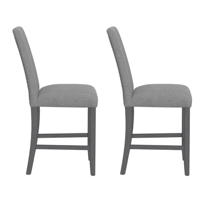 Zeph Gray Upholstered Barstools, Set of 2
