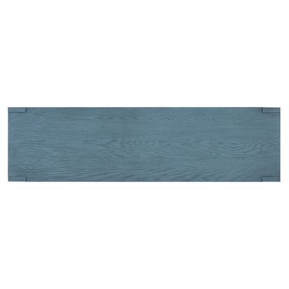 TREXM Retro 4-door Sideboard with Distressed Finish and Adjustable Shelves for Dining Room, Kitchen, and Living Room (Navy)