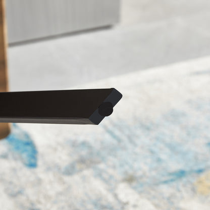 Dining Table MDF Top Metal Legs Walnut And Black Finish