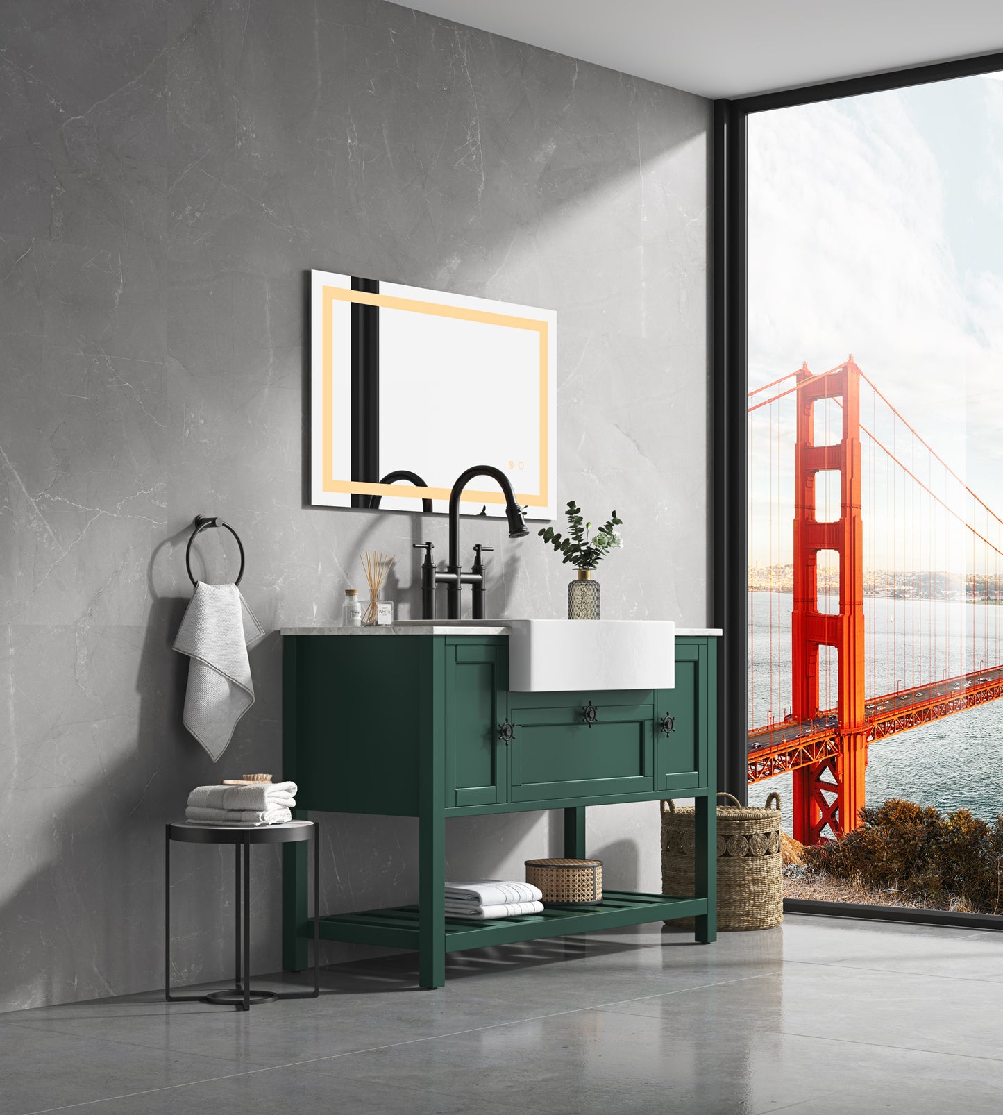 Dimmable LED Vanity Mirror with Anti-Fog, Backlight, and Memory Function - 40"x24" Multi-Color Bathroom Wall Mirror