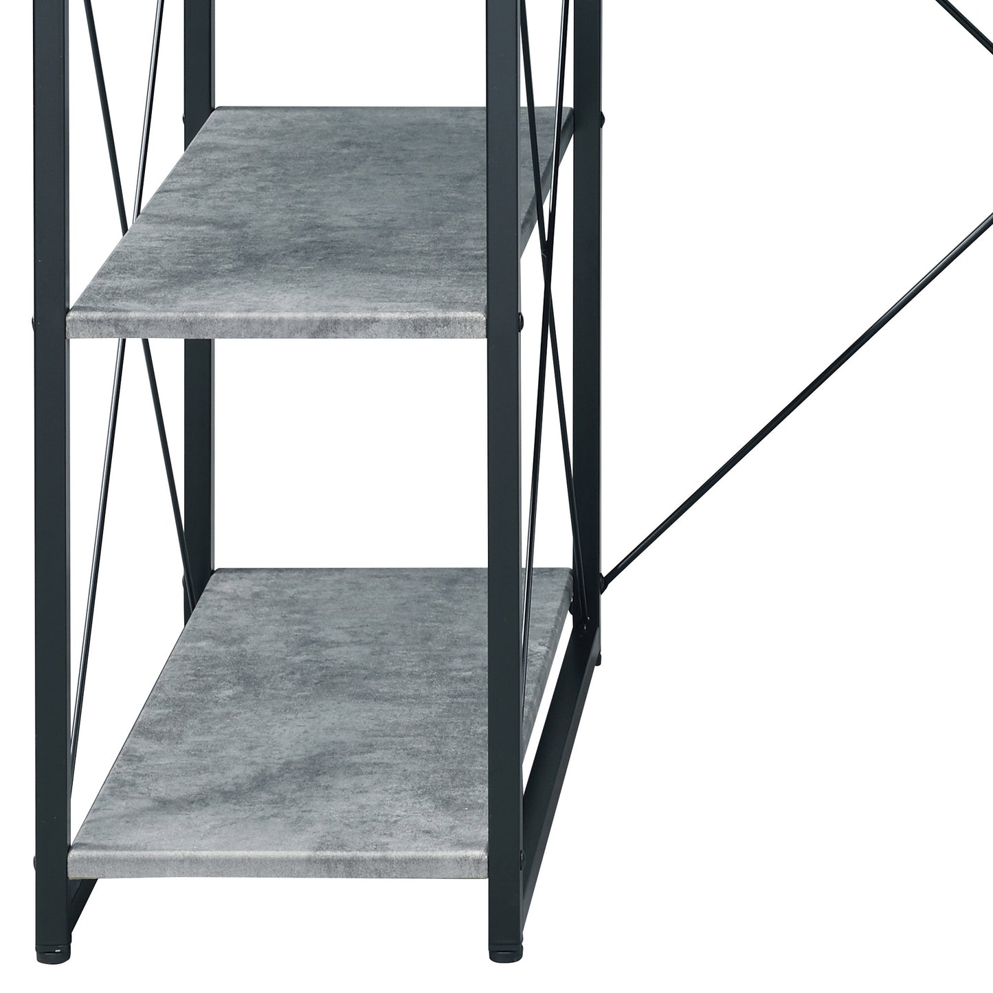 Modern Gray Finish Versatile Writing Desk with Ample Storage