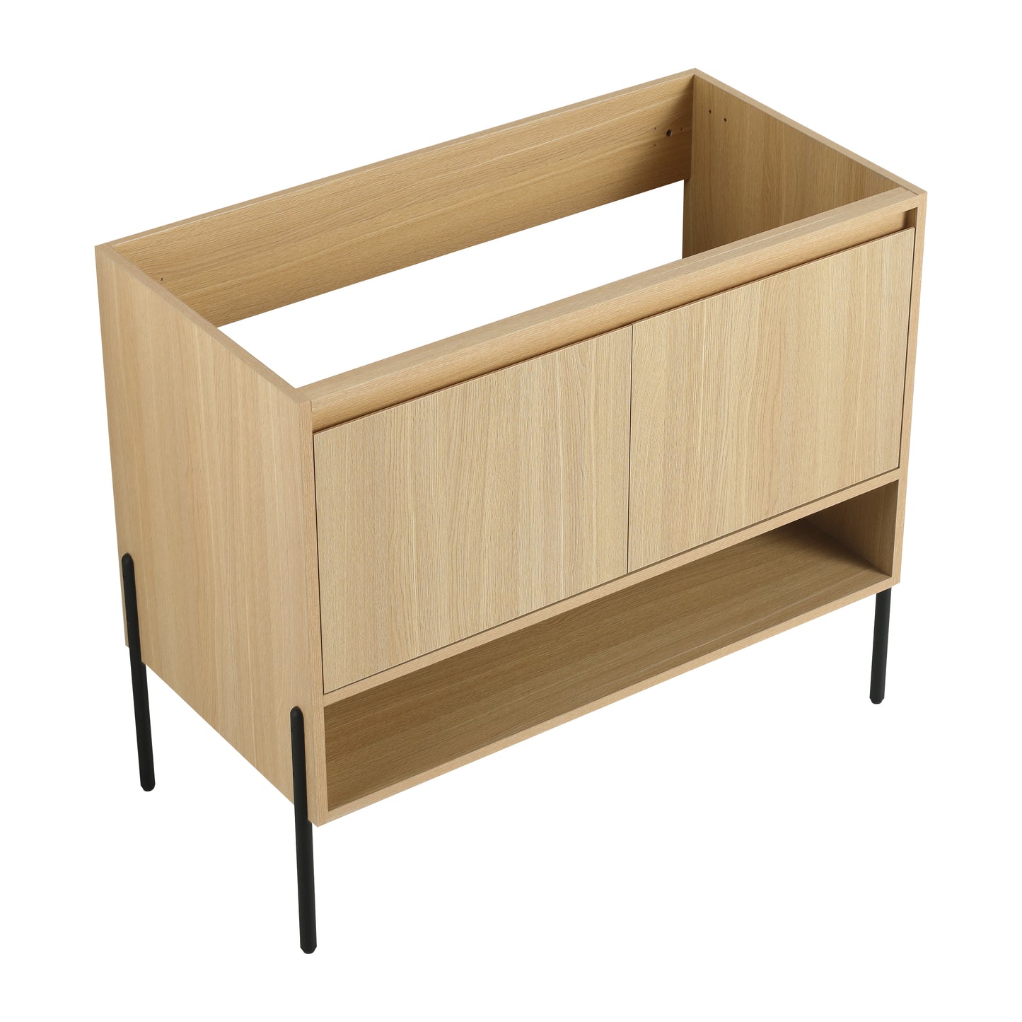 36-Inch Modern Freestanding Bathroom Vanity with Dual Soft-Close Cabinet Doors (KD-Packing) - Sink Not Included