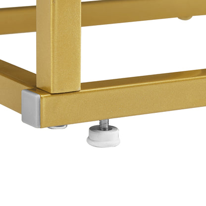 Modern 4-Tier Round Open Bookshelf with Gold Metal Frame and Adjustable Placement Options