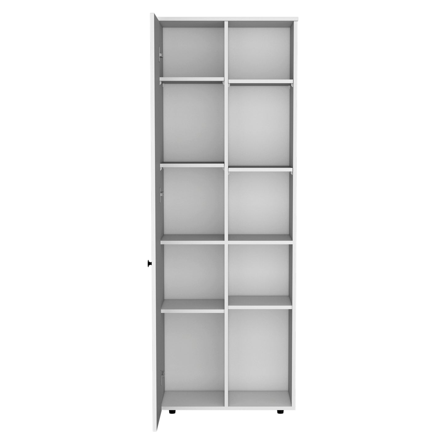 Cary Modern White Kitchen Pantry Cabinet with Multiple Shelves and Doors, 67" H