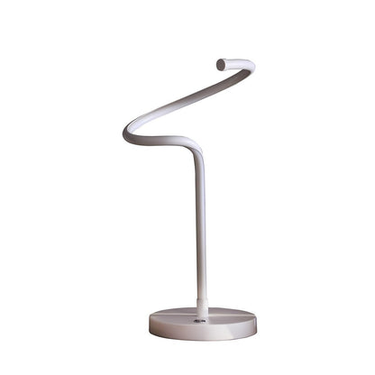 19-Inch LED Curvilinear S-Curve Tube Table Lamp, Dimmable 12W, 850 Lumens, 3100K, UL Listed, Matte White