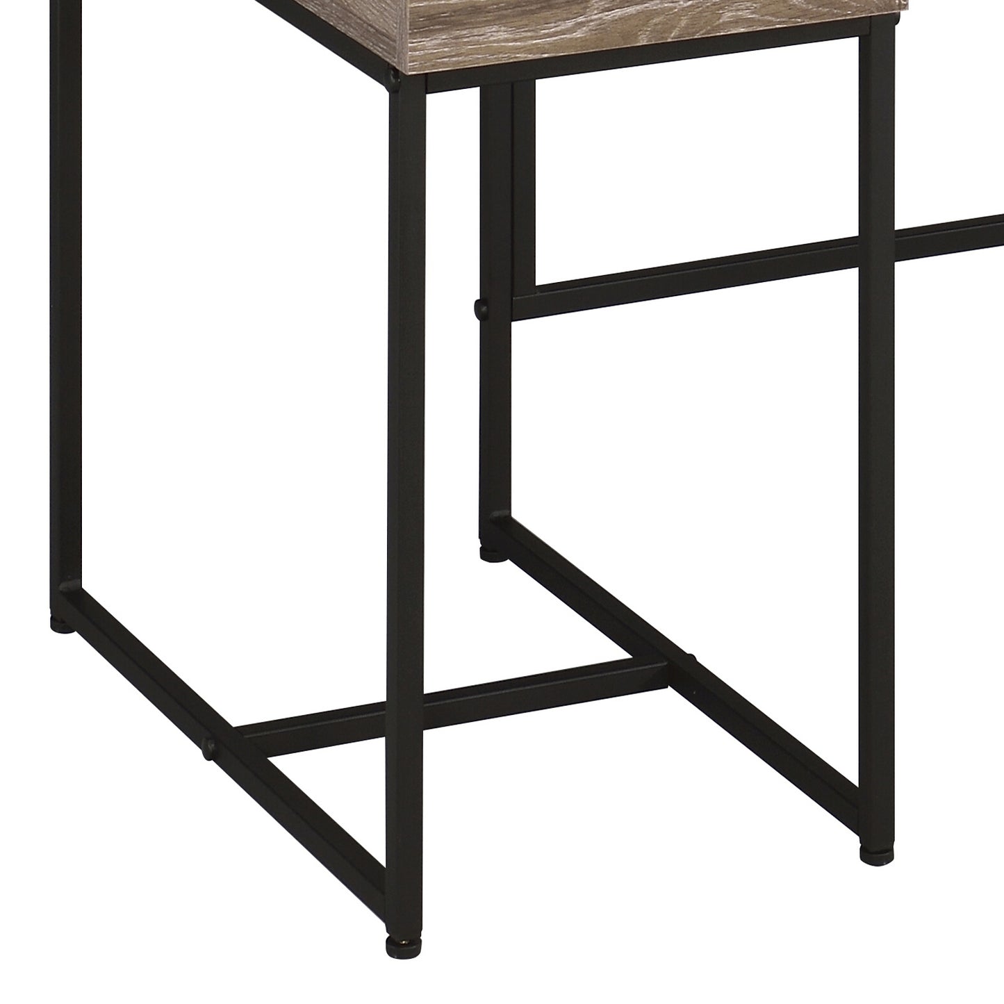 Modern Rustic Oak and Black 4-Drawer Office Desk