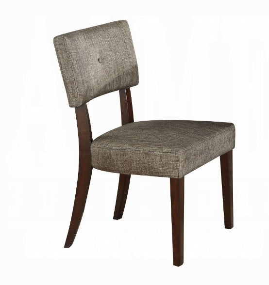 Set of 2 Armless Dining Side Chairs with Padded Seat and Back, Minimalist, Button-Back, Espresso finish