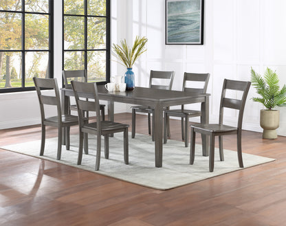 Rectangular Dining Table Wood Base Dining Room Gray Finish