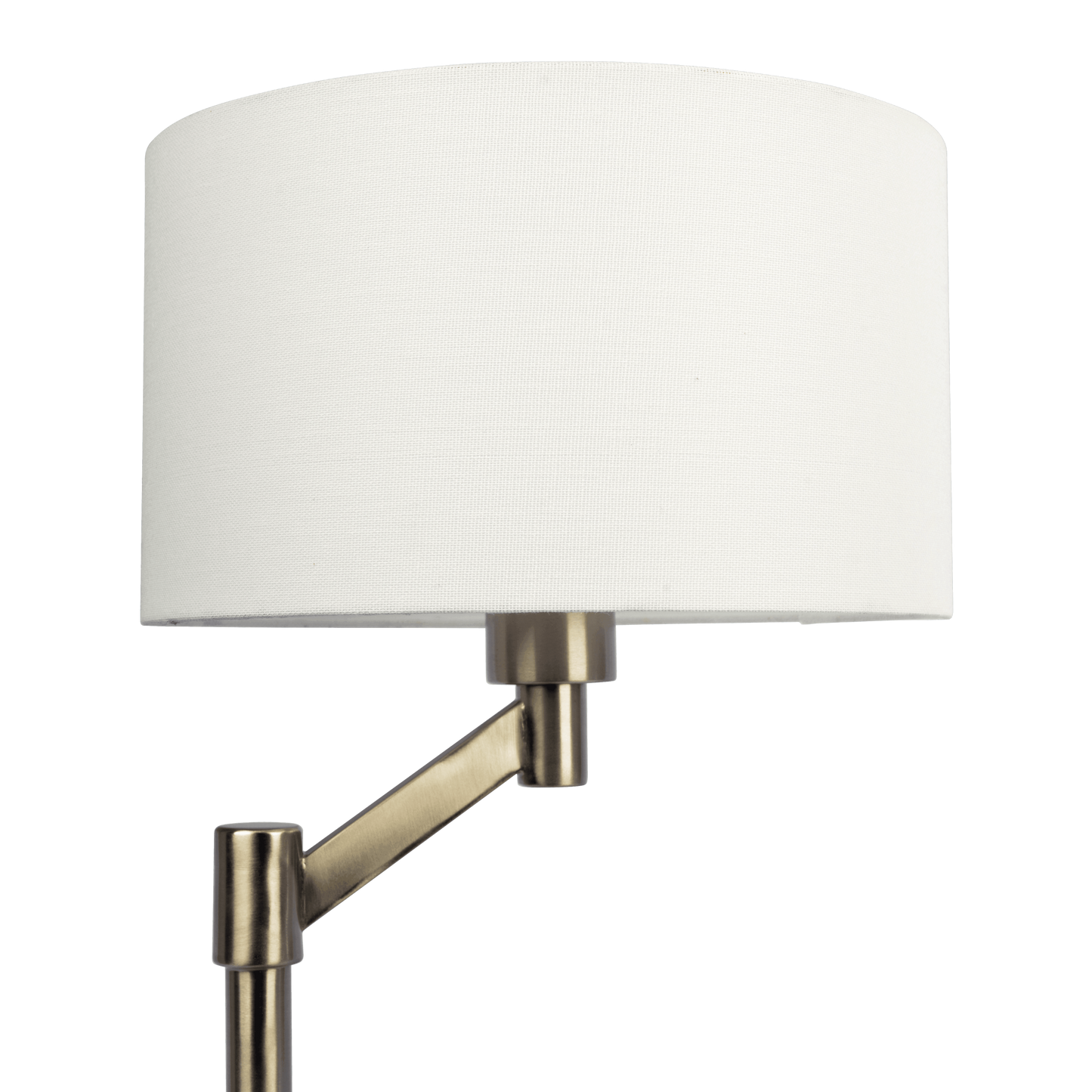 Modern Table Lamp with On/Off Switch, Curved Metal Base, Linen Shade, 11x11x19 in, 3 lb - Brushed Nickel
