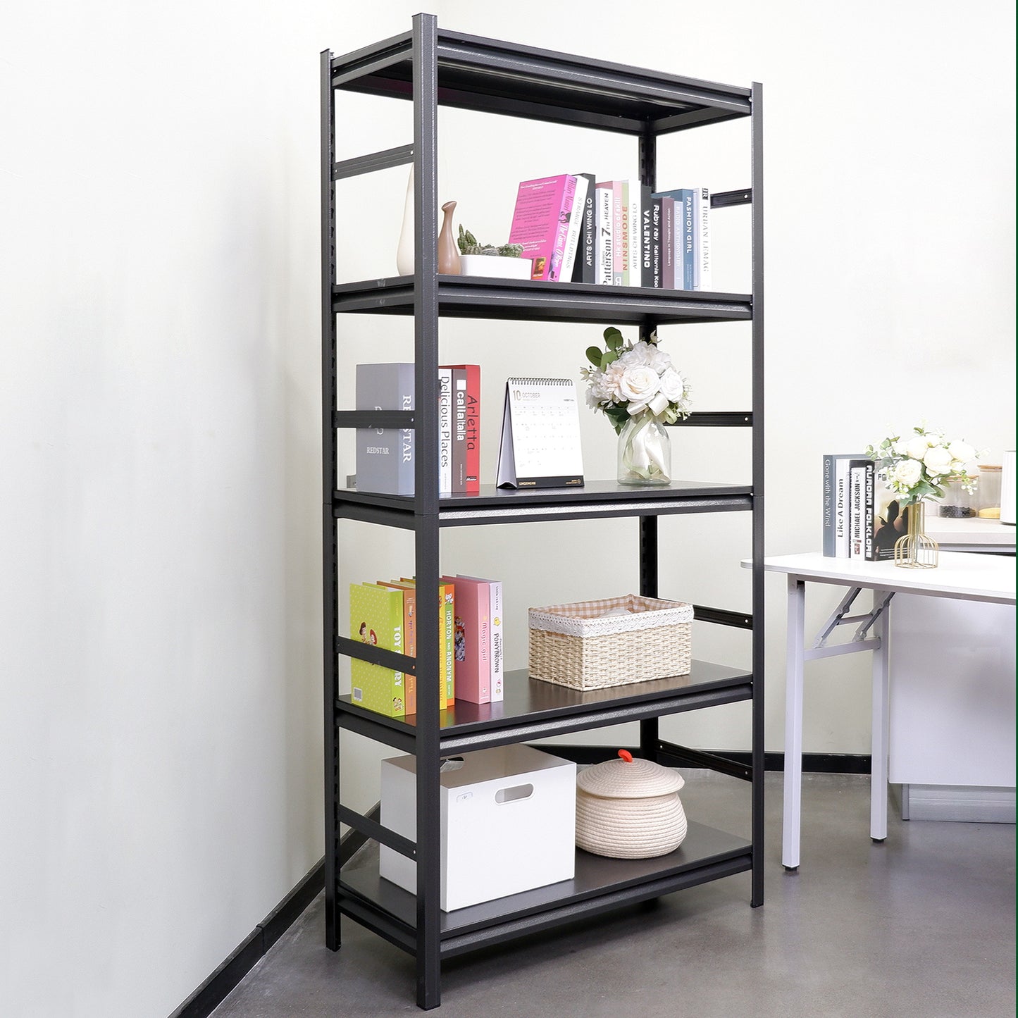 Heavy-Duty Adjustable 5-Tier Metal Storage Shelving Unit - 2000LBS Capacity for Kitchen, Garage, and Pantry