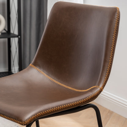 Industrial 7 Piece Dining Set MDF Metal Antique Brown