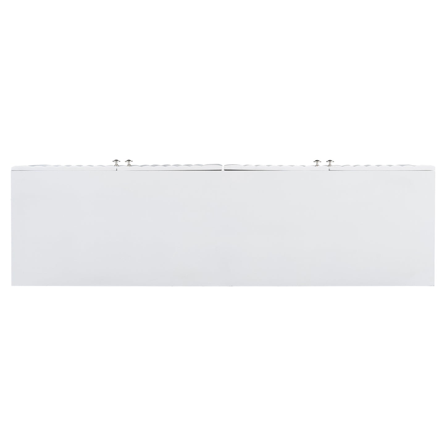 U_STYLE Elegant Four-Door Sideboard with Wavy Pattern Doors, Cylindrical Legs, and Sleek Metal Handles, Adjustable, Suitable for Study, Entryway and Living Room