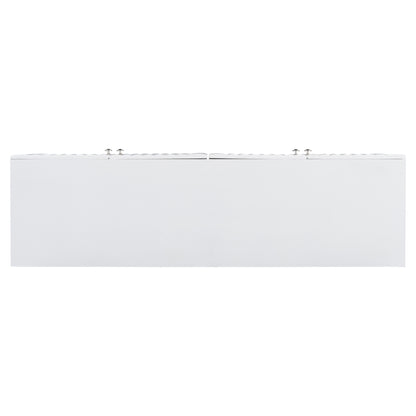 U_STYLE Elegant Four-Door Sideboard with Wavy Pattern Doors, Cylindrical Legs, and Sleek Metal Handles, Adjustable, Suitable for Study, Entryway and Living Room