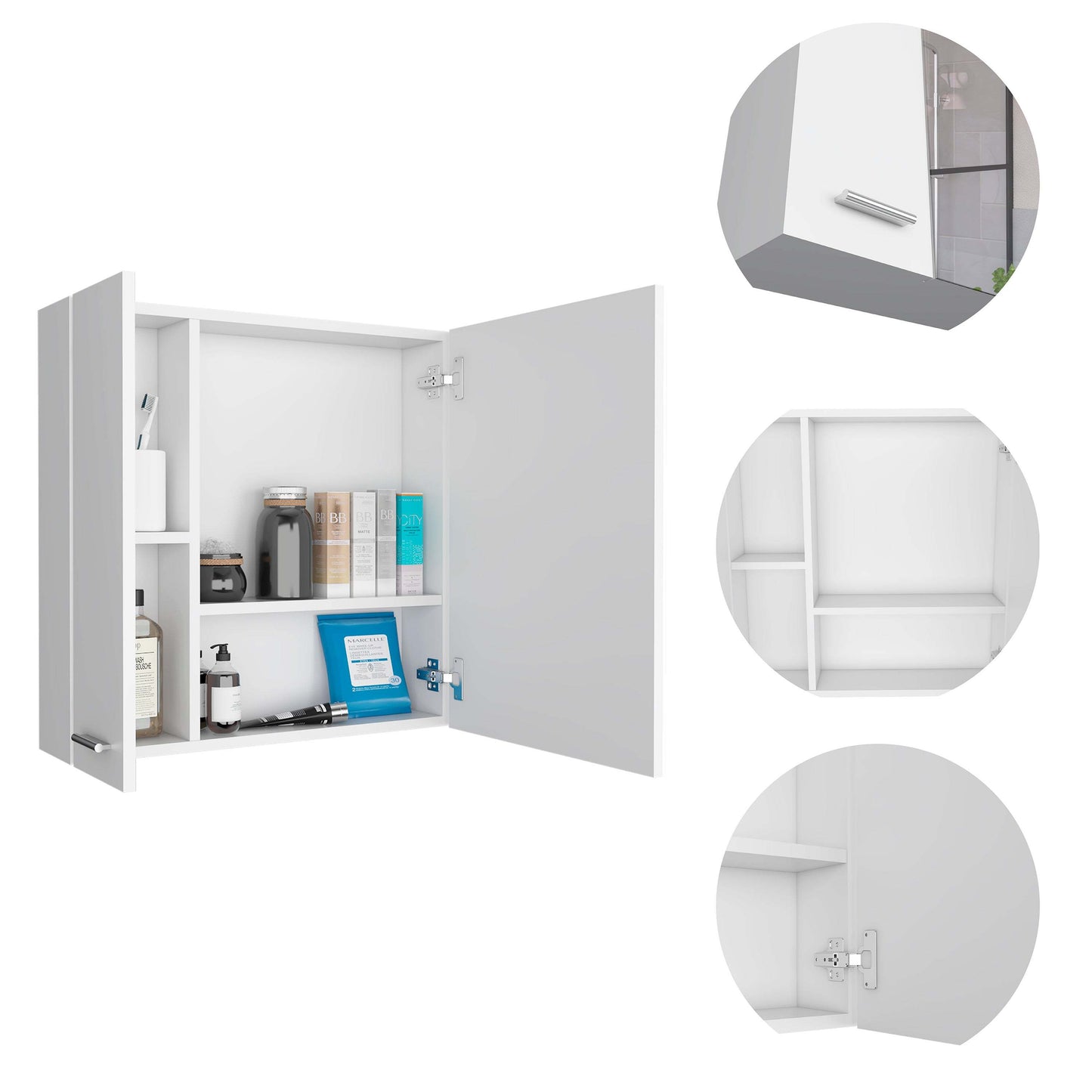 Kenya Medicine Cabinet, Mirror, Double Door, Four Interior Shelves
