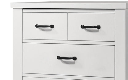 Cassini Elegant 5-Drawer White Chest with Split Top Design