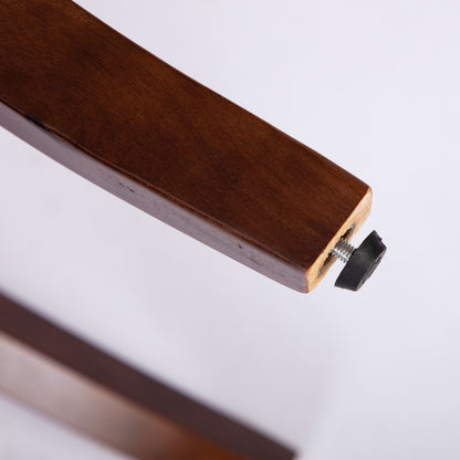 Set of 2 Mid Century Modern Dining Chairs, Linen Upholstery, Copper Nailhead Trim Solid Wood Frame Gray