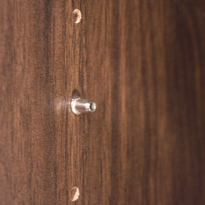 Walnut Brown Rolling Kitchen Island with Drop Leaf, Trash Can Storage, Spice & Towel Racks, and Adjustable Shelves