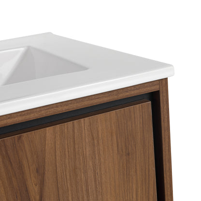 Modern 24-Inch Bathroom Vanity with Ceramic Sink, Stylish Storage Cabinet with Soft Closing Doors