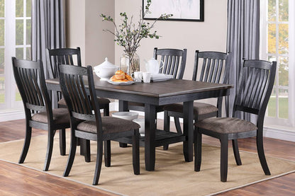 Rubberwood Dining Table With Shelf Finish Dark Coffee
