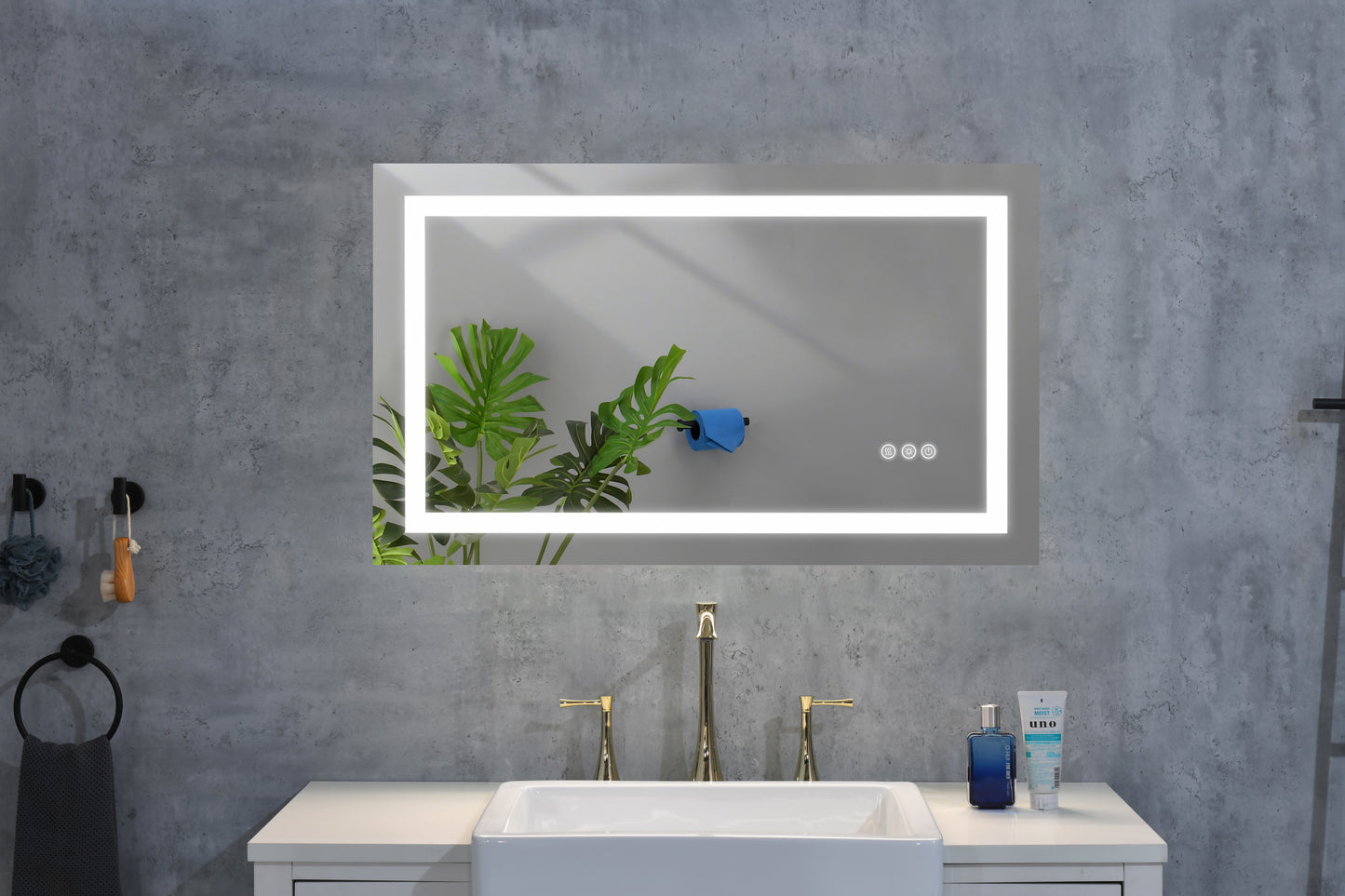 Dimmable LED Vanity Mirror with Anti-Fog, Backlight, and Memory Function - 40"x24" Multi-Color Bathroom Wall Mirror