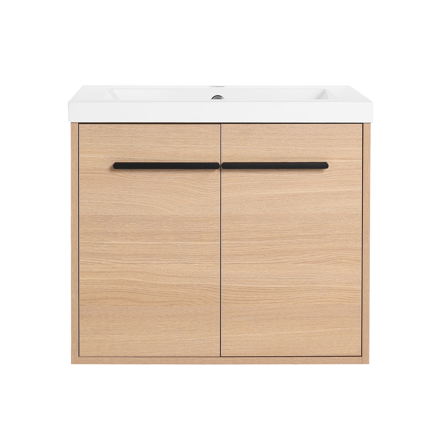 American Design 24-Inch Oak Bathroom Vanity with Resin Sink and 2-Door Cabinet