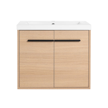 American Design 24-Inch Oak Bathroom Vanity with Resin Sink and 2-Door Cabinet
