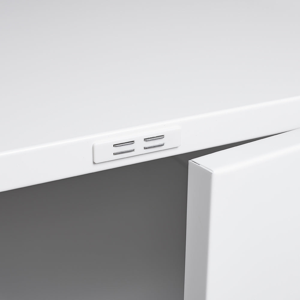 Mobile Metal Printer Stand with Storage and Adjustable Shelves for Home Office on Wheels (White)