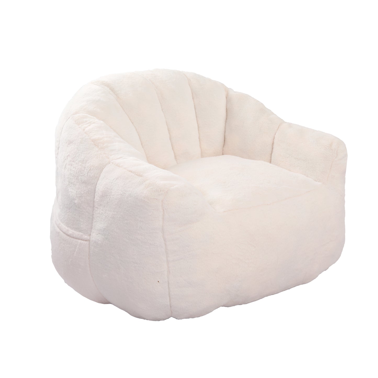 Giant Memory Foam Bean Bag Chair for Adults, 41.4 x 35 x 30.7 in, Non-Slip, Living Room, White
