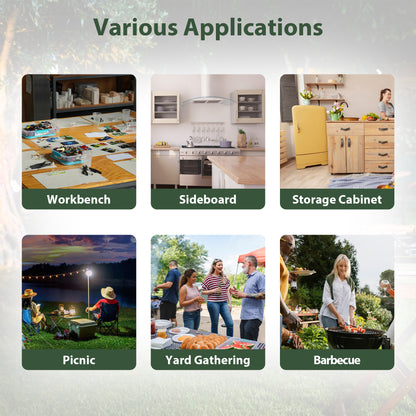 Rolling Outdoor Grill Cart with Stainless Steel Surface, Versatile Patio Kitchen Island, Mobile BBQ Serving Station with Storage, Hooks, and Spice Rack