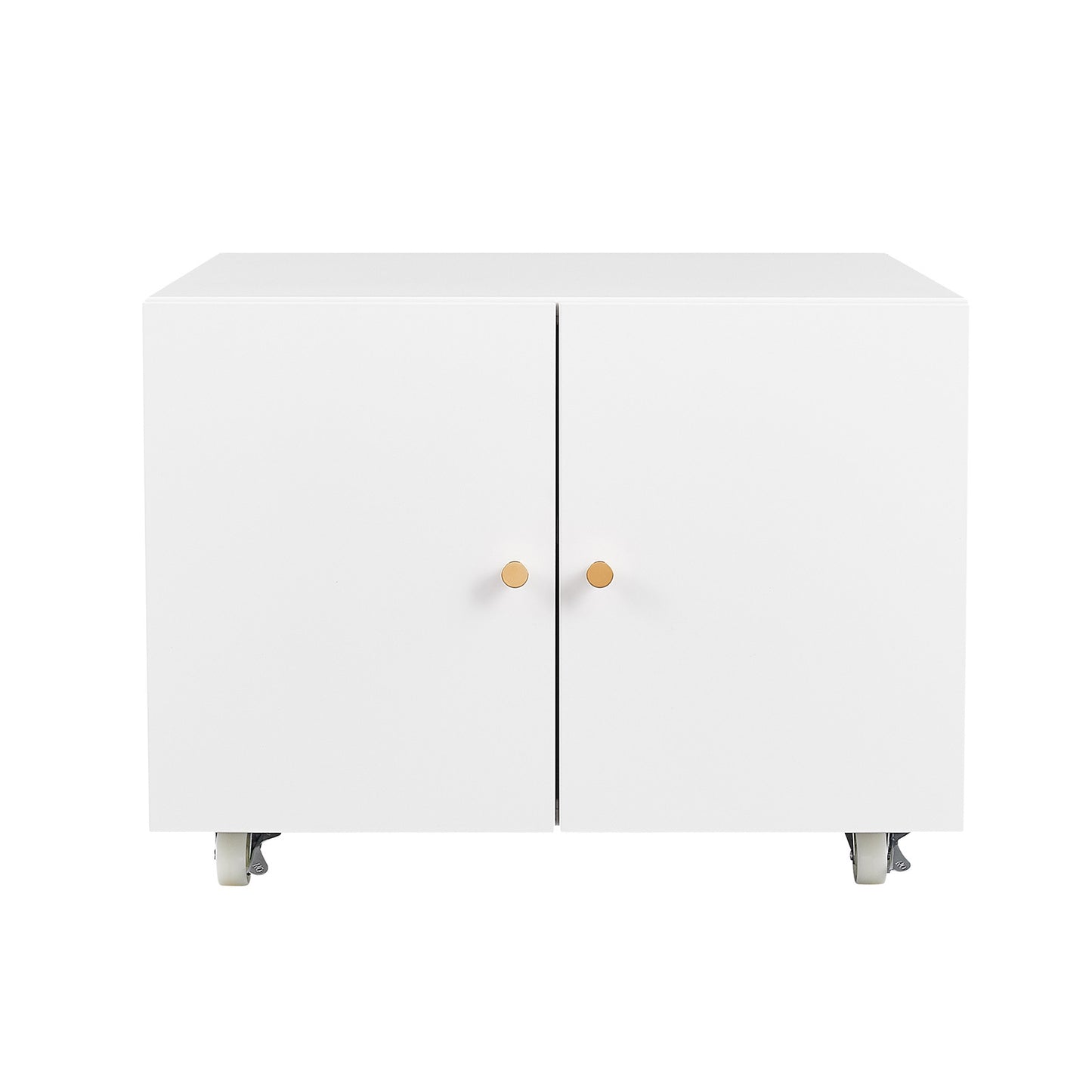 Versatile Mobile Copier Cabinet - White Steel 2-Door Printer and File Stand