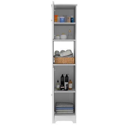 Charlotte Linen Cabinet, 2 Single Door Cabinet, Division, One Shelf
