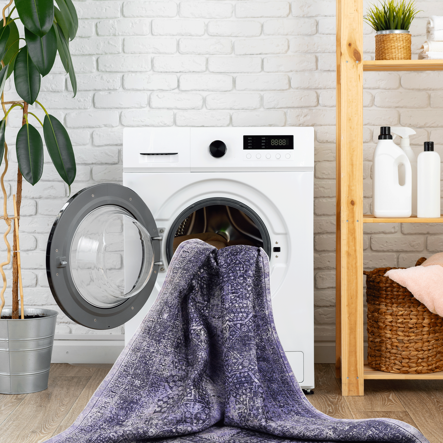 8x10 Machine-Washable Area Rug, Low-Pile Chenille, Non-Slip Backing, Kid & Pet Friendly, Anthracite