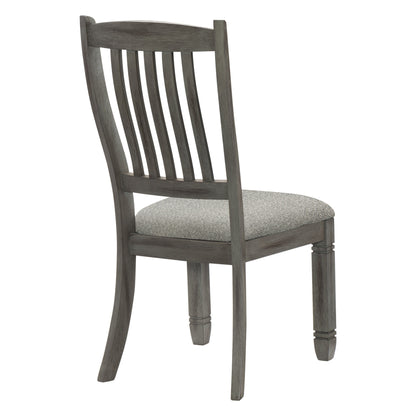 Dining Height Side Chairs Set of 2, Wood Frame, Textured Upholstery, 40in H Antique Gray