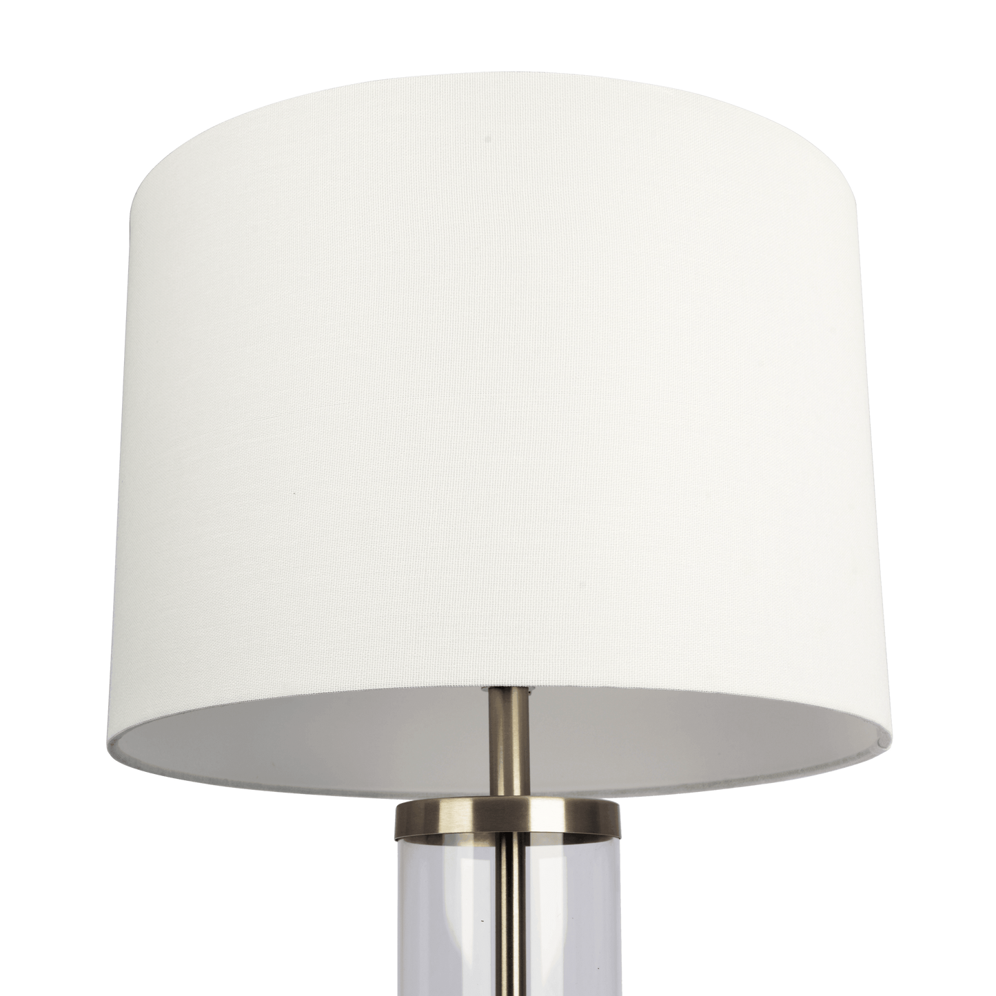 Modern Table Lamp with On/Off Switch, Clear Glass Body, Metal Base, 28in, 14in Diameter Brushed Nickel