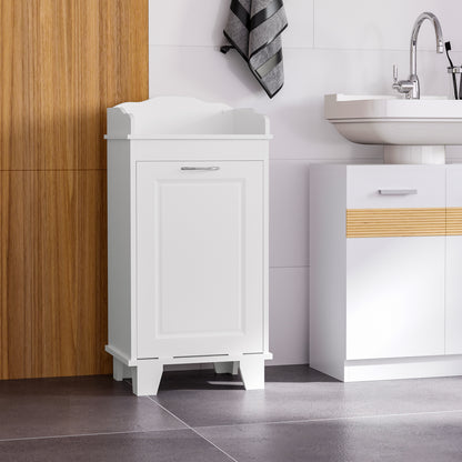 31" Tilt Out Laundry Hamper, Free Standing Home Organizer Hamper, Bathroom Storage Cabinet, White