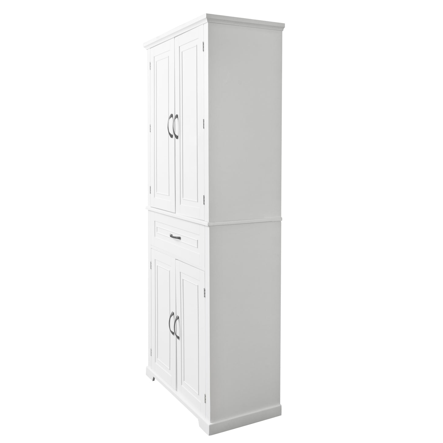 Tall White Bathroom Storage Cabinet with Adjustable Shelf and Drawer, Versatile Multi-Functional Organizer