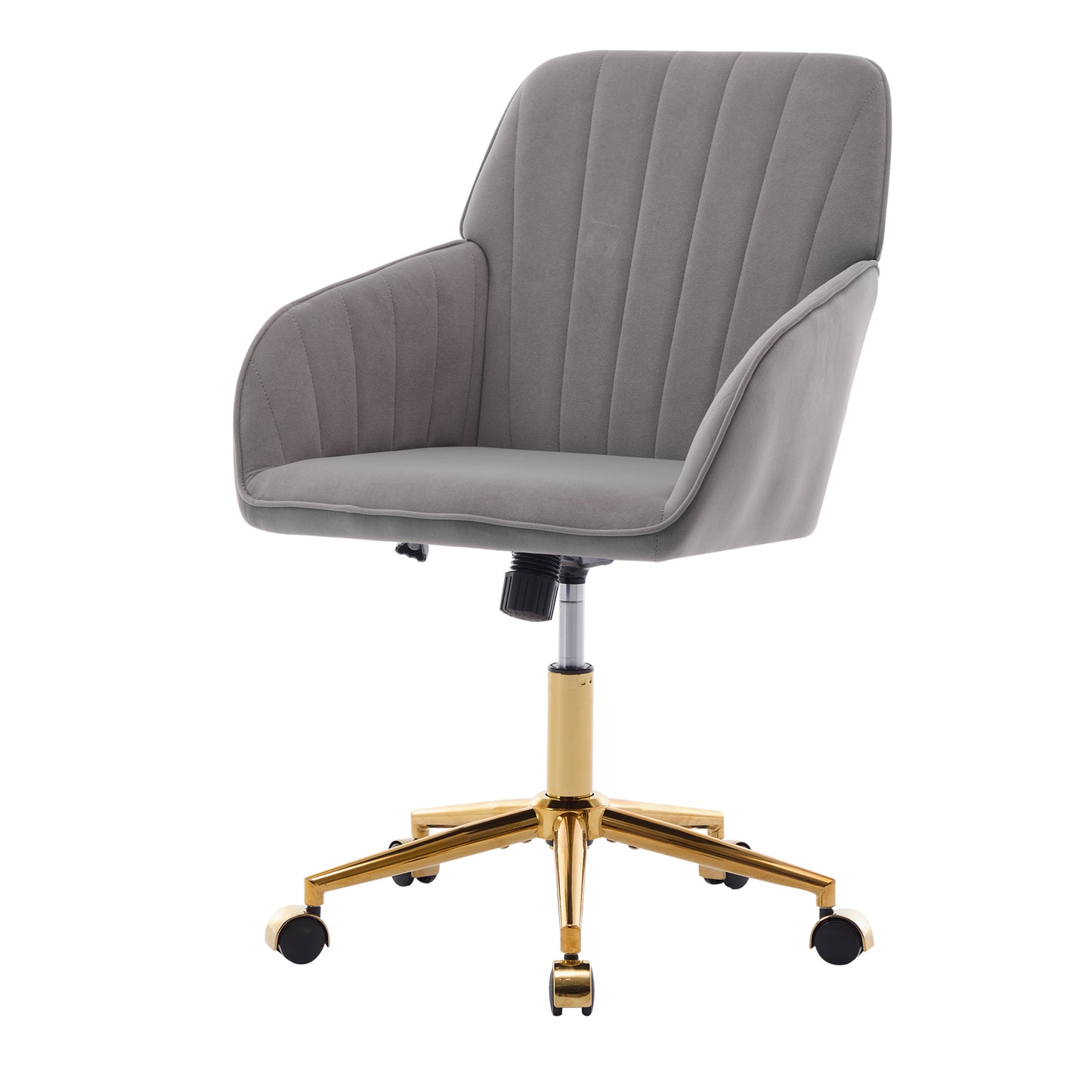 Elegant Ergonomic Swivel Office Chair with Golden Base and Memory Foam Cushion for Ultimate Comfort
